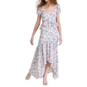 LIKELY Shondra Floral Print Open Back Gown Maxi Dress Size 2
